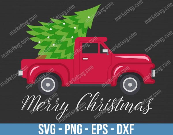Christmas Tree Svg, Merry Christmas Svg, Christmas svg, Christmas Truck svg, Xmas Tree Svg, Instant Download, Cricut, Silhouette, C373