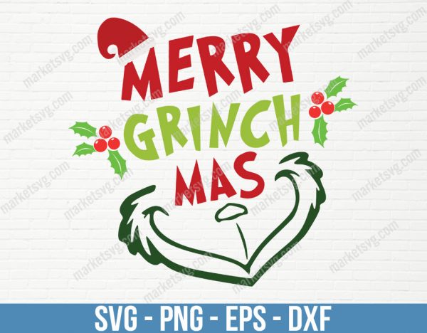 Merry Grinchmas, Christmas Villain Svg, Christmas Svg, Christmas Clip Art, Merry Christmas Svg, Cricut, Digital File Download, C384