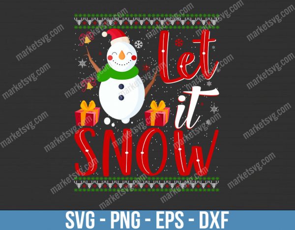 Let It Snow svg, Christmas svg, Merry Christmas svg, Christmas Santa svg, Cricut, Silouette svg, C397