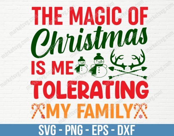 Believe in the Magic Of Christmas Svg, Snowman Svg, Merry Christmas Svg, Buffalo Plaid Svg, Christmas Quote Svg, C510