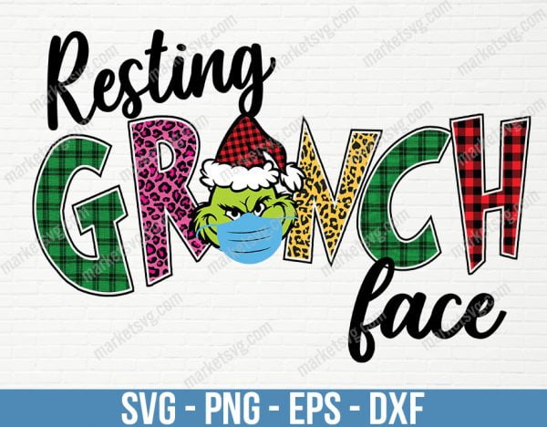 Resting Grinch Face SVG, grinch svg, christmas svg, christmas 2021 svg, the grinch svg, grinch face svg, 2021 grinch face svg, C586