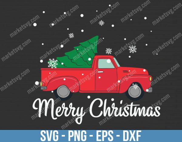 Merry Christmas Red Truck Christmas, Christmas svg, Merry Christmas svg, Santa svg, Grinch svg, Christmas shirt Svg, Christmas gift, C648