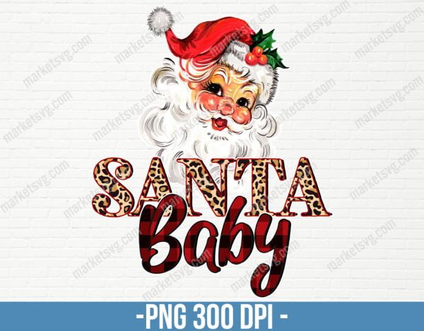 Santa Baby Png, Digital instant Download, Christmas Sublimation,Christmas Santa Sublimation Png,Santa Baby Leopard Buffalo Plaid PNG, CP101