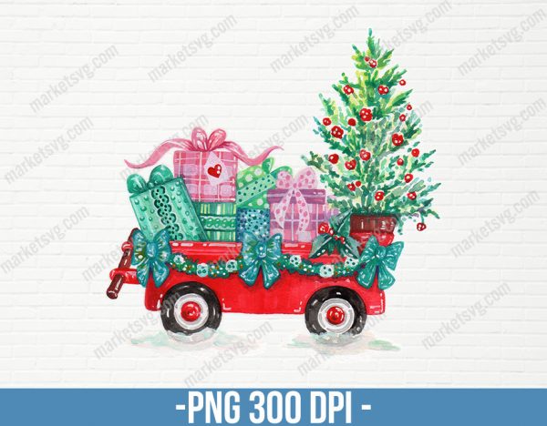 Merry Christmas Truck Sublimation, Christmas Truck PNG, Christmas Png, Christmas Tree png, Merry Christmas, Vintage Truck, CP109