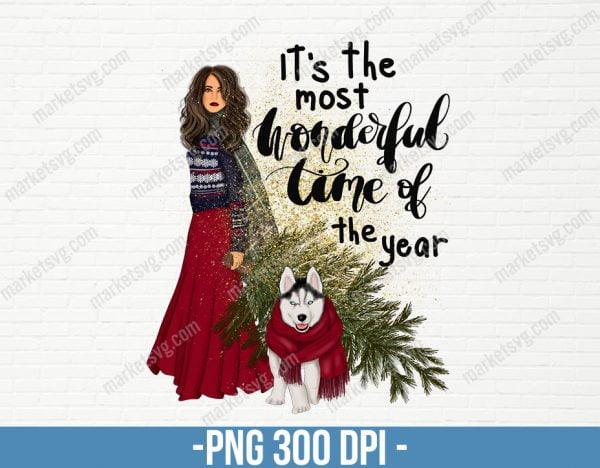 It's the most,Wonderful,Time,Of the year,Truck,Christmas,Tree,Plaid,Leopard,Holiday,Sublimation,Design,Digital,Clipart,Shirt,Printable, CP122