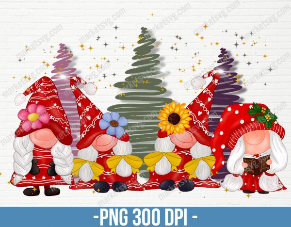 Gnome PNG, Christmas Sublimation, Ready to print, Merry Christmas Santa Gnomes PNG, Scandinavian Gnomes, Gnomes PNG, CP134