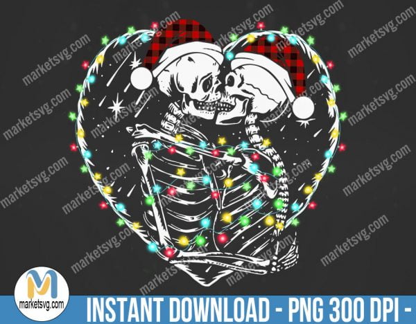Christmas Kissing Skeletons Sublimation, Sublimation Png, Sublimation, PNG File, PNG, CP405