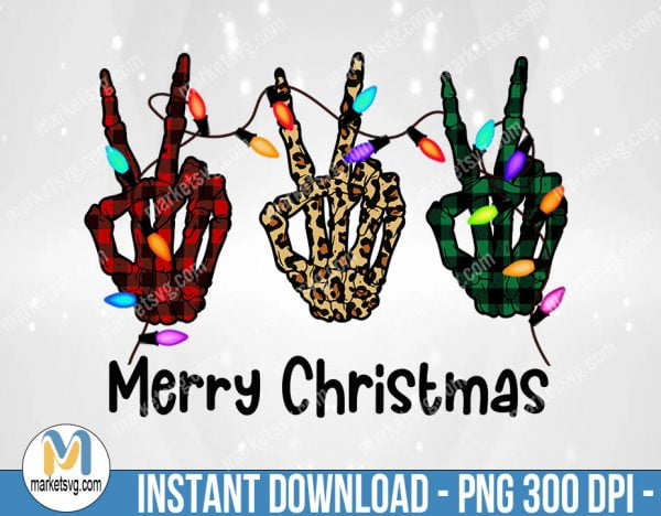 Skeleton Peace Christmas, Sublimation Png, Sublimation, PNG File, PNG, CP426