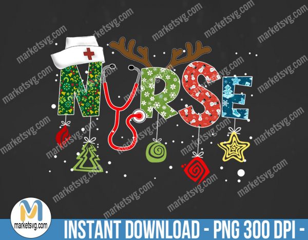 Nurse Christmas Sublimation, Sublimation Png, Sublimation, PNG File, PNG, CP448