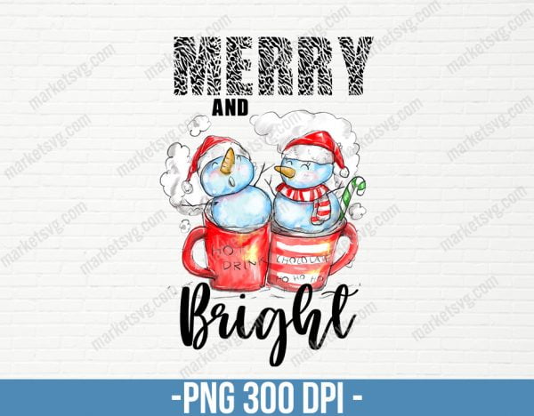 Merry and Bright Png, Merry Christmas Sublimation Png, Christmas Sublimation, Merry and Bright Sublimation, Christmas Png, CP45