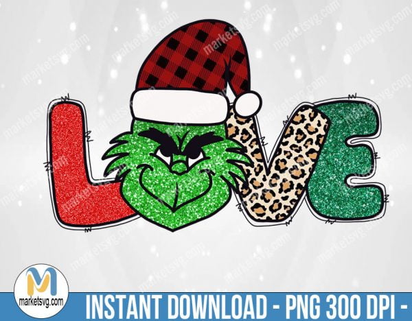 Mean Green One Love Christmas PNG, Sublimation Png, Sublimation, PNG File, PNG, CP462