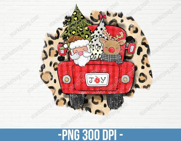 Merry Christmas Red Truck Sublimation Designs Downloads, Sublimation Graphics,Merry Christmas,Red Plaid, Vintage Truck, CP80
