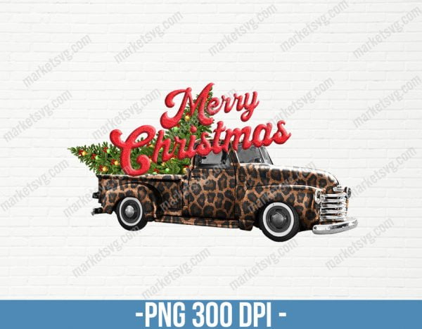 Merry Christmas Truck Sublimation, Christmas Truck PNG, Christmas Png, Sublimation Graphics,Merry Christmas, Vintage Truck, CP93