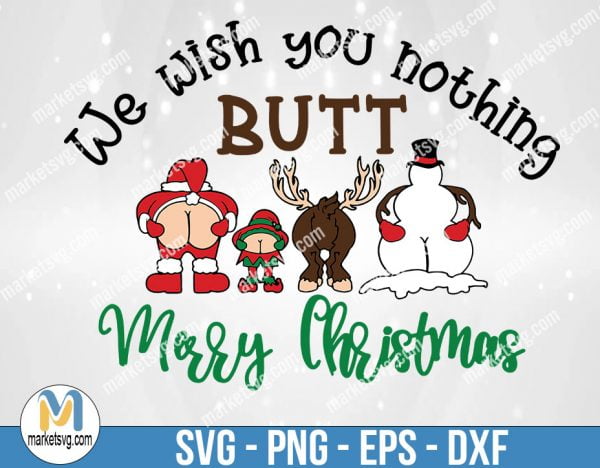 Christmas Toilet Paper SVG, Nothing Butt Merry Christmas SVG, Toilet Paper PNG, Funny Christmas Sublimation Design, FC33