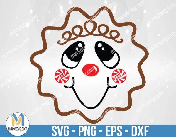 Gingerbread Man Face SVG, Christmas Decor Design, Christmas svg, Funny Christma svg, Merry Christmas svg, FC38