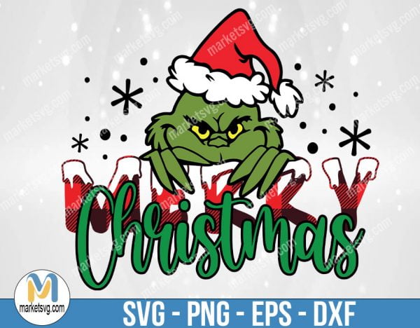 Grinch Svg , Merry Christmas Svg, Grinch Fingers Christmas SVG, Grinch Shirt Design, Buffalo Plaid Pattern SVG,SVG files for cricut,Download, FC4