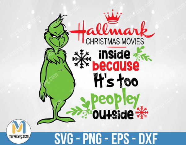 SVG file Full Color Hallmark Christmas Movies Inside Mr Grinch Dr Suess Lifetime Kids Children's Clipart Cricut Silhouette Vinyl Cut machine, FC44