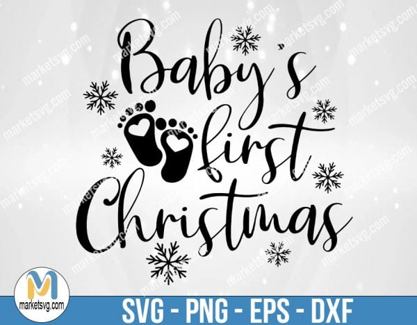 Baby's first christmas svg, christmas svg, baby svg, png, dxf, Cutting files, Cricut Funny Cute svg, designs print for t-shirt quote svg, FR84