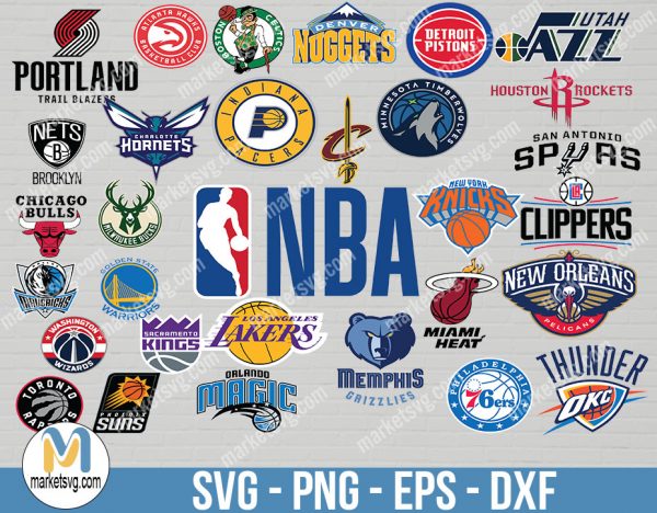 NBA SVG, NBA Logo svg, NBA Team svg, Svg Bundle, Svg Files, Svg Files For Cricut, Svg, Png Bundle, Eps Bundle, Dxf, Png, Instant Download, NBA33