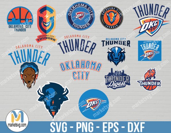 Oklahoma City Thunder Logo, Oklahoma City Thunder Logo SVG, Logo svg, NBA svg, NBA Team svg, Sports svg, Cricut, NBA43