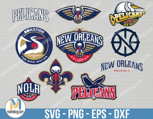 New Orleans Pelicans Logo, New Orleans Pelicans Logo SVG, Logo svg, NBA svg, NBA Team svg, Sports svg, Cricut, NBA45