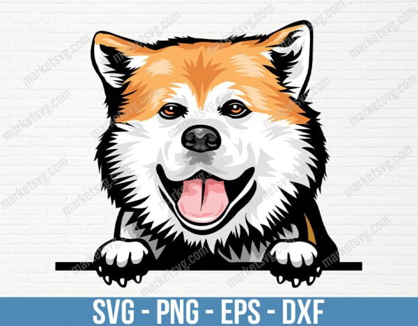 Dog Breeds Peeking, Peek-A-Boo Puppy Pup Canine Pedigree Purebred Bloodline Pet Logo Design SVG, PNG, Clipart, Vector,Cricut, PD2