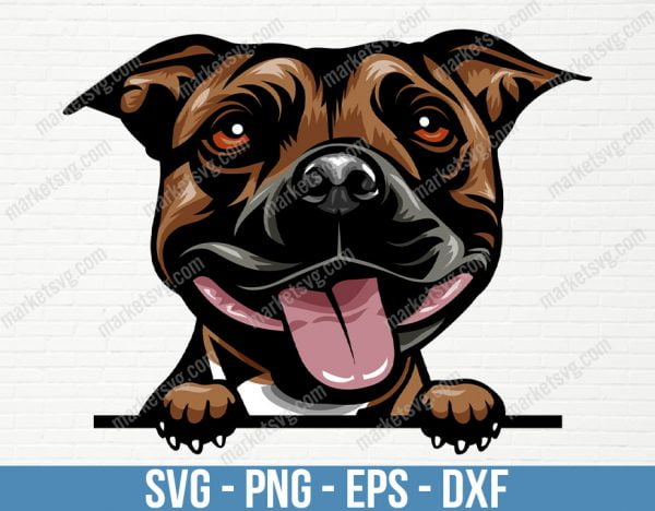 Animal Dog Stafforshire Bull Terrier mffeabfdyrf Color Peeking, Dog svg, Cricut, svg File, PD9