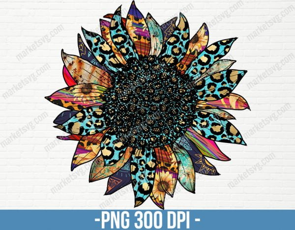 Sunflower Png, Leopard Sunflower Png, Fall Png, Gold Sunflower Png, Leopard Print, Cheetah Leopard Sunflower, Sublimation, SU71