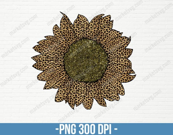 Sunflower Png, Leopard Sunflower Png, Fall Png, Gold Sunflower Png, Leopard Print, Cheetah Leopard Sunflower, Sublimation, SU72