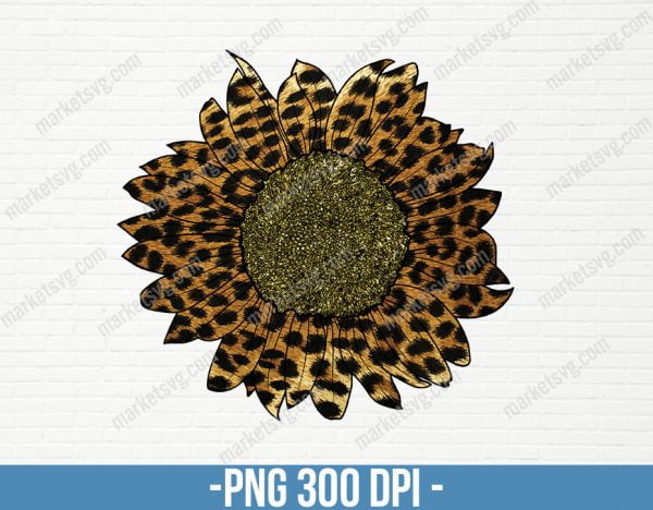 Sunflower Png, Leopard Sunflower Png, Fall Png, Gold Sunflower Png, Leopard Print, Cheetah Leopard Sunflower, Sublimation, SU74