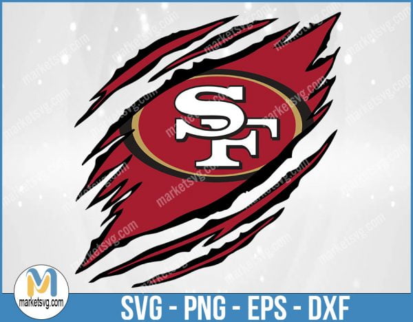 San Francisco 49ers Ripped Claw svg, San Francisco 49ers svg, 49ers Ripped Claw , 49ers svg, Clipart, Logo, png, Svg File For Cricut, NFL94