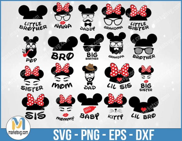 Disney Bundle, Mickey Mouse SVG, Minnie Mouse SVG, Mickey and Minnie SVG, File For Cricut, For Silhouette, DB27