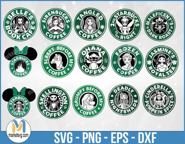 Disney Starbucks, DisneyBundle, Mickey Mouse SVG, Minnie Mouse SVG, Mickey and Minnie SVG, DB5
