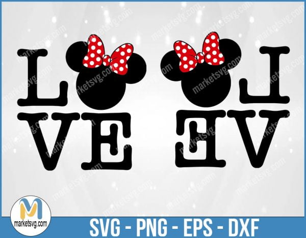 Love svg, Mickey SVG, Minnie SVG, Mickey Mouse Svg, Minnie Mouse Svg, Family Vacation Svg, For Cricut, For Silhouette, Cut File, DN204