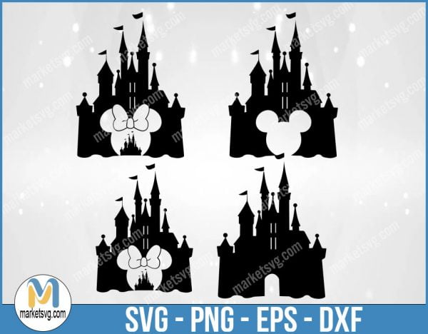 Disney Castel, Disney Bundle, Mickey Mouse SVG, Minnie Mouse SVG, Mickey and Minnie SVG, DB18