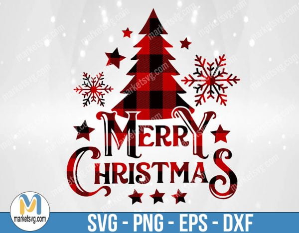 Merry Christmas SVG Tree Buffalo Plaid, Christmas svg, Merry Christmas svg, Santa svg, Grinch svg, Christmas shirt Svg, C710