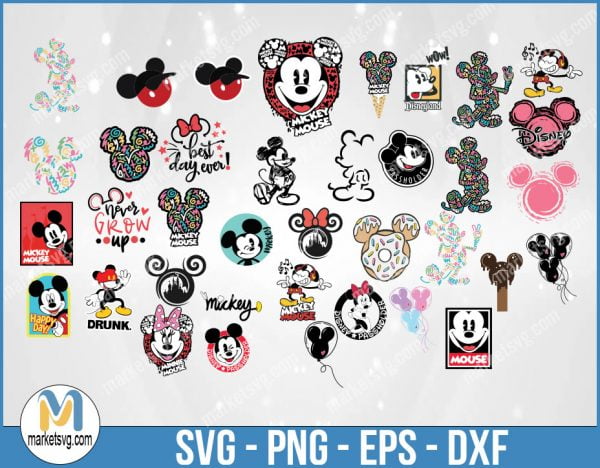 Disney Bundle, Mickey Mouse SVG, Minnie Mouse SVG, Mickey and Minnie SVG, File For Cricut, For Silhouette, DB15