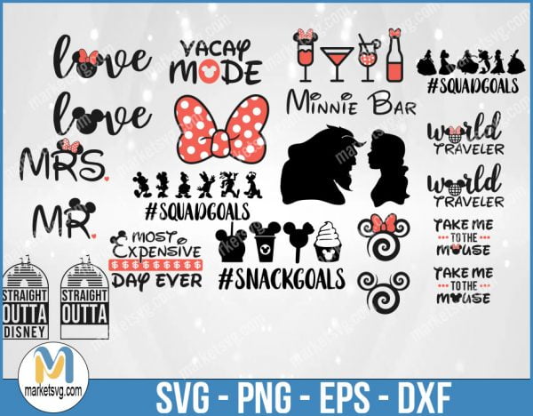 Disney Bundle, Mickey Mouse SVG, Minnie Mouse SVG, Mickey and Minnie SVG, File For Cricut, For Silhouette, DB2