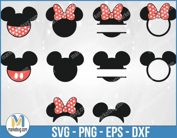 Mickey Monogram, Disney Bundle, Mickey Mouse SVG, Minnie Mouse SVG, DB37