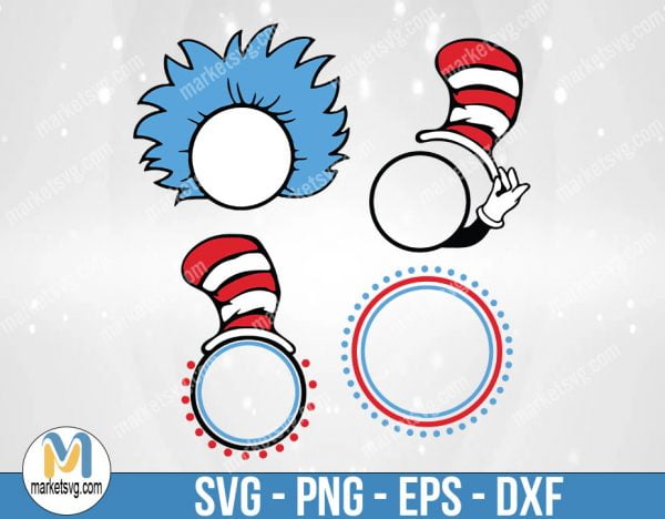 Dr Seuss Svg, Cat In The Hat SVG, Dr Seuss Hat SVG,Green Eggs And Ham Svg, Dr Seuss for Teachers Svg, Lorax Svg,Thing 1 and 2 Svg, DR57