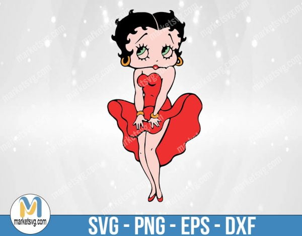 Betty Boop SVG, Easy Cut, Layered By Color, Betty Boop Png, Instant Download, Betty Boop SVG 4, svg, Cricut Cut File, Silhouette Cut File, FC67