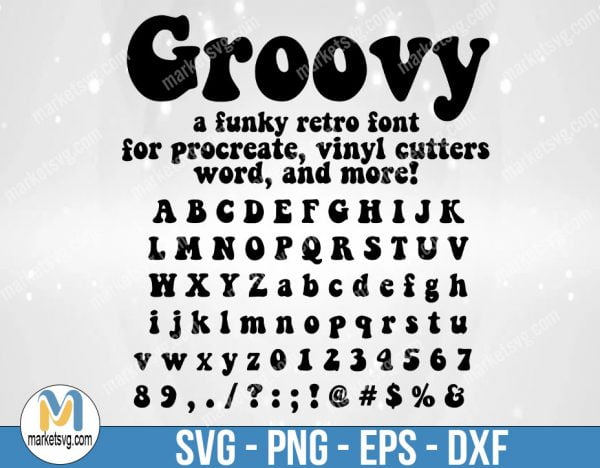Groovy font svg, Retro Font, Funky font, 70s font 80s font Alphabet font svg, cricut font silhouette font procreate font, SVG fonts, FF2