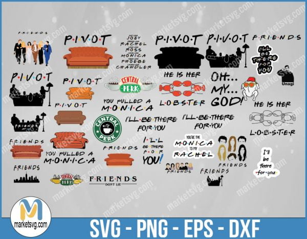 Friends SVG, Friends TV Show SVG, Cricut Silhouette, Friends Font, Friends Bundle svg, TV Show Bundle svg, FI54