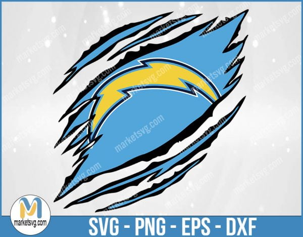 Los Angeles Chargers Ripped Claw svg, Los Angeles Chargers svg, Chargers Ripped Claw, Chargers svg, Clipart, Logo, png, Svg File For Cricut, NFL82
