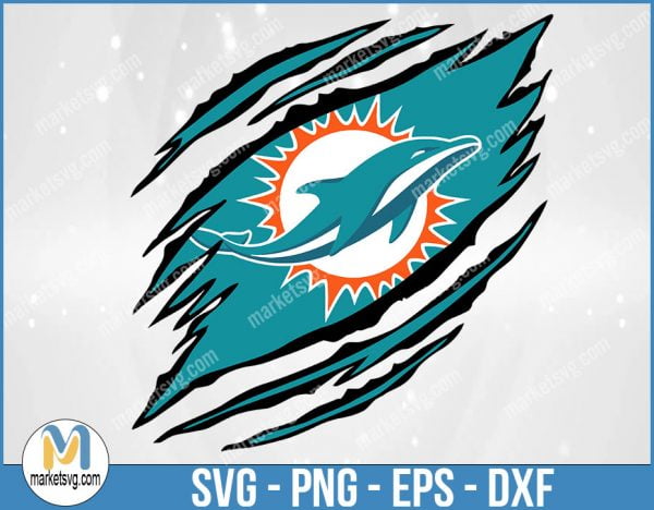 Miami Dolphins Ripped Claw svg, Miami Dolphins svg, Dolphins Ripped Claw, Dolphins svg, Clipart, Logo, png, Svg File For Cricut, NFL84