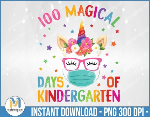 100 Magical Days Of Kindergarten School Unicorn Mask Girl, BP19