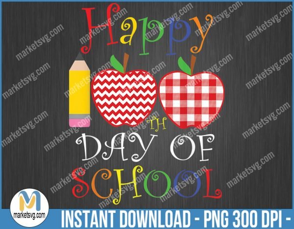 Happy 100th Day of School PNG, Teacher PNG, Back To School PNG, BP25