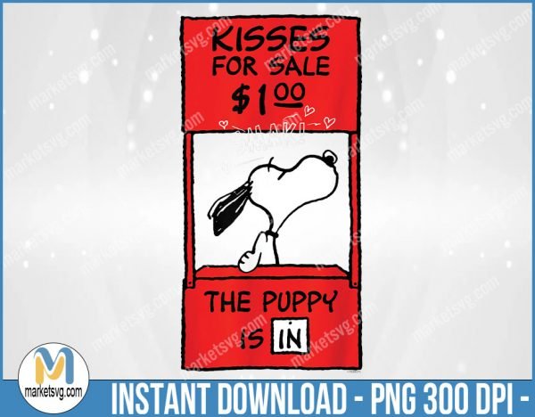Peanuts Snoopy Valentines Kissing Booth, Valentine PNG, Sublimation, png file, VP27