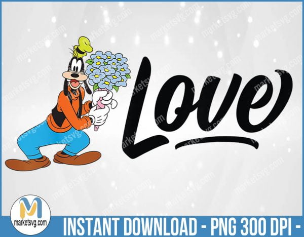 Disney Goofy Valentine Love, Valentine PNG, Sublimation, png file, VP5