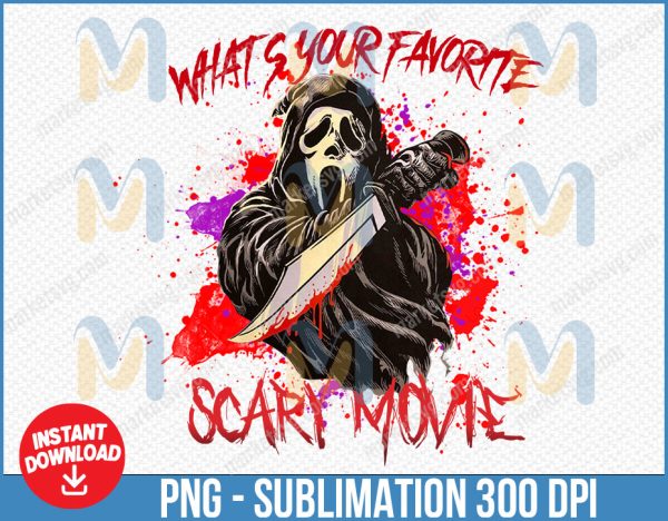 What's Your Favorite Scary Movie Png, Halloween Png, Scream Png, Halloween Bundle Png, Halloween Png, Boo Crew png, Instant Download, Png Sublimation, png, Horror Bundle Png, Horror Movie Png, Pumpkin png